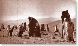 Megaliths, (13-14 ft.) from 2nd millennia, BC, near Sisian, Armenia
