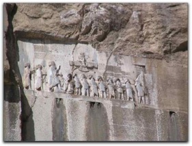 Bas relief of the Behistun monument